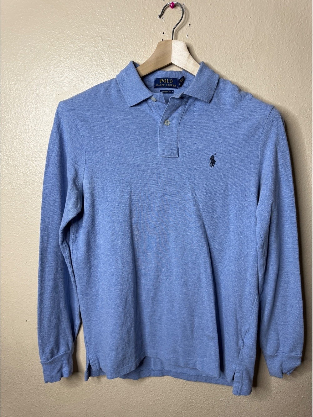 Polo Ralph Lauren Polo Shirt Men's Small Blue Classic Fit Long Sleeve